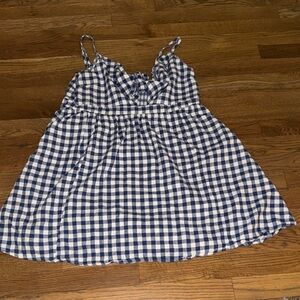 Old Navy Blue and White Checkered Mini Dress